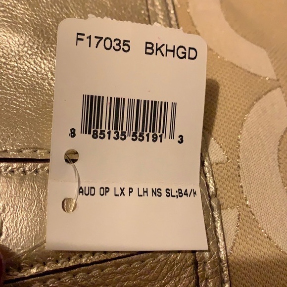 🌻COACH F17035 🌻 KHAKI GOLD AUDREY OP SIGNATURE - Picture 4 of 9
